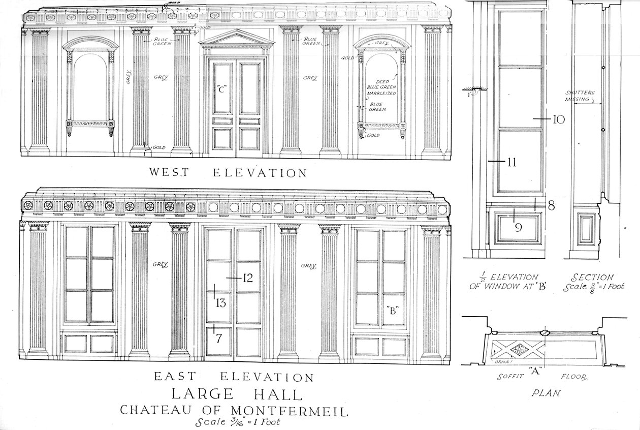 Büyük Salon, Montfermeil Şatosu, Paris, 1924 by Unbekannt