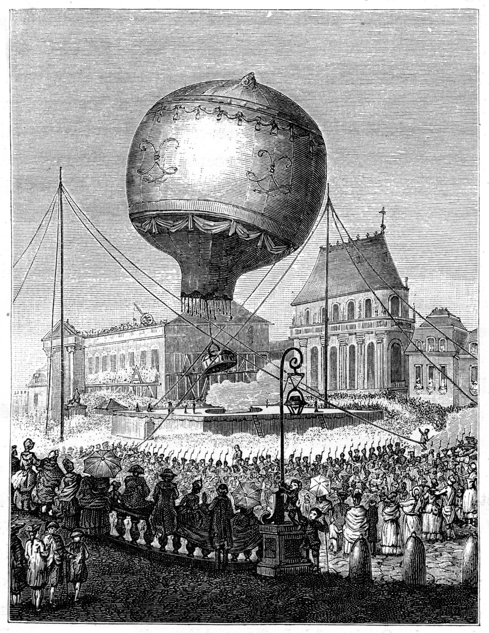 Sıcak hava balonunun fırlatılması, 18. yüzyılın sonları, 1885 by Unbekannt