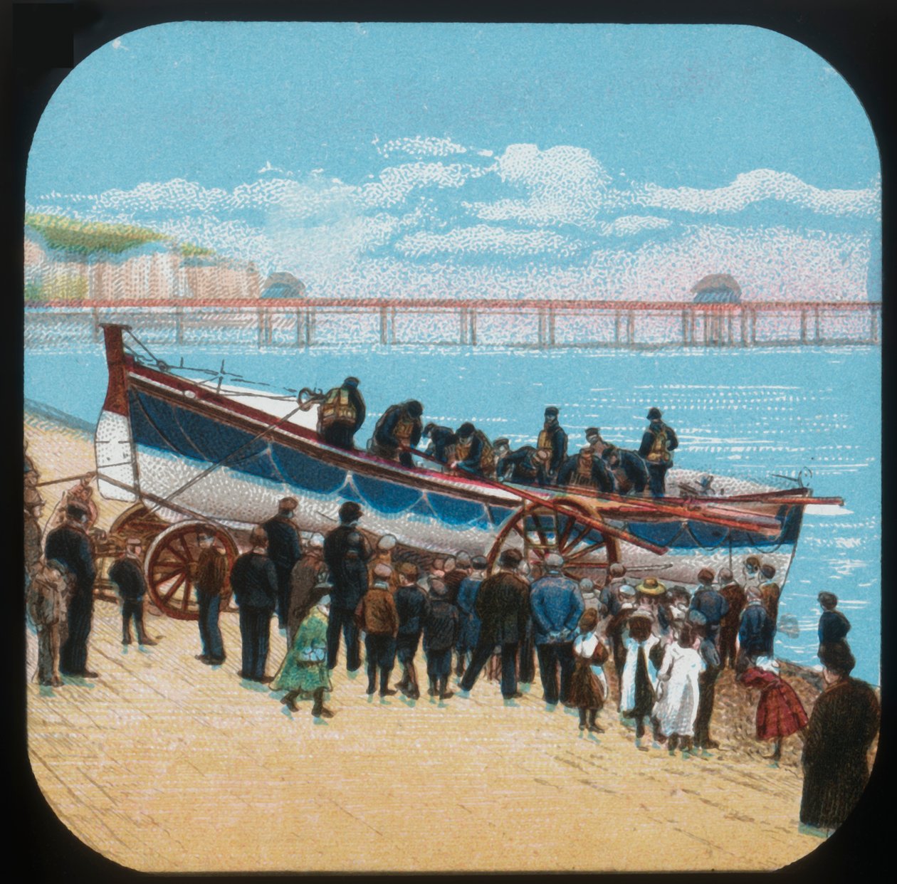 Cankurtaran botunun denize indirilmesi, c1900. by Unbekannt