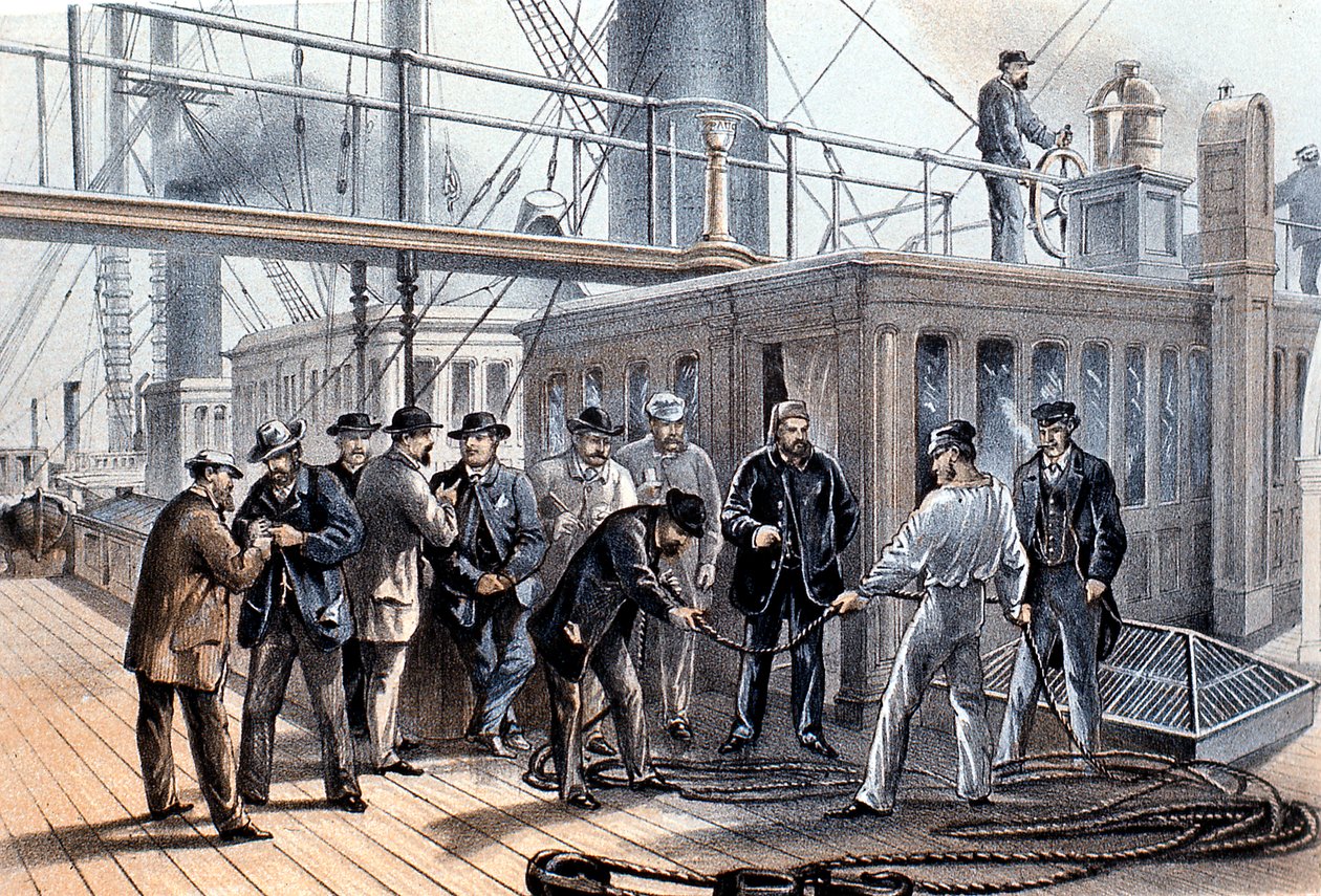 Transatlantik telgraf kablosunun döşenmesi, 1865 by Unbekannt