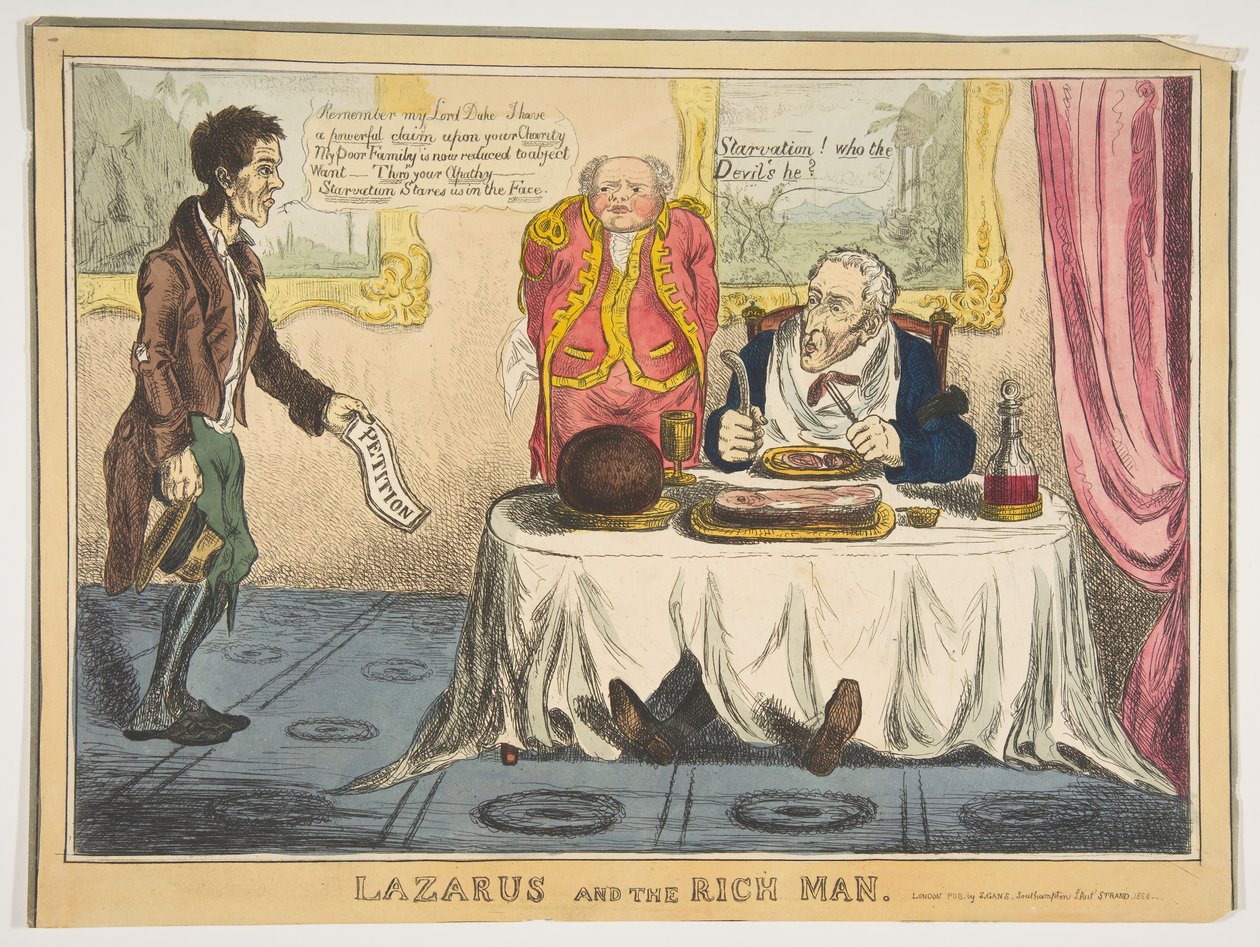 Lazarus ve Zengin Adam, 1830. by Unbekannt