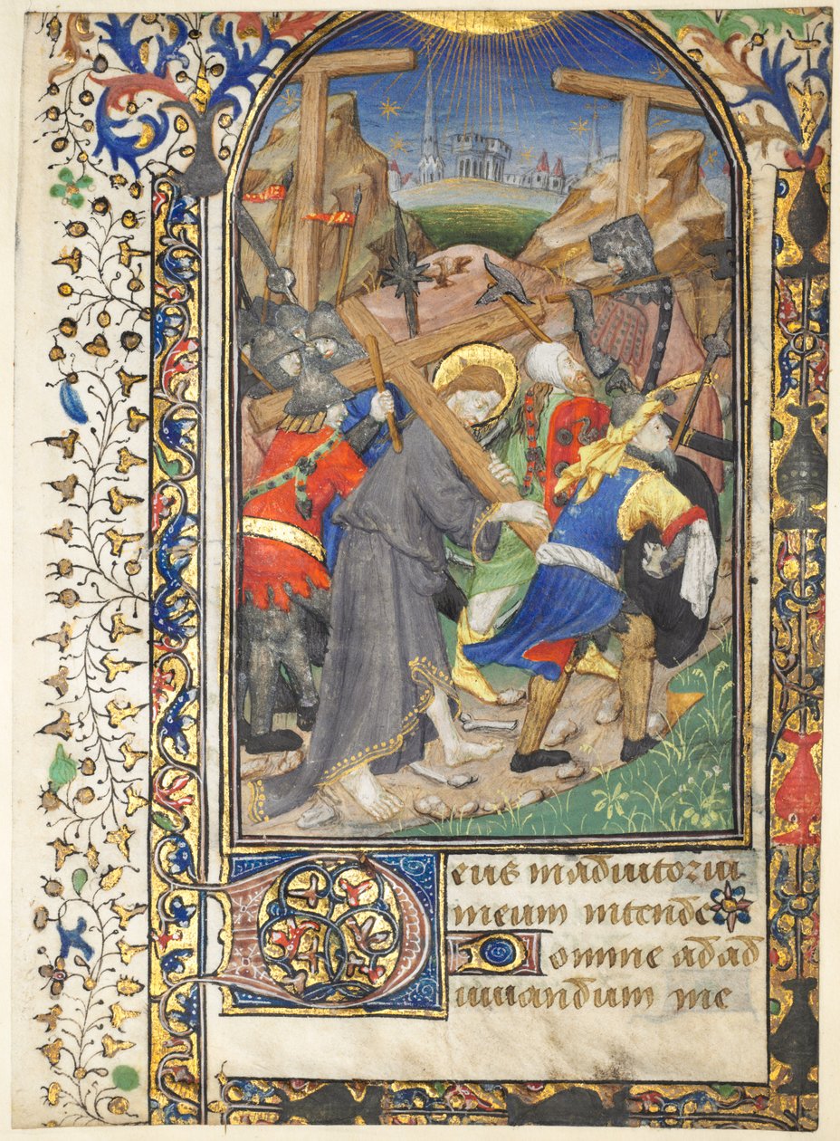 Tarleton Saatlerinden Kesilen Yaprak: Çarmıhı Taşıyan İsa, Bakire Ofisi, c. 14 by Unbekannt