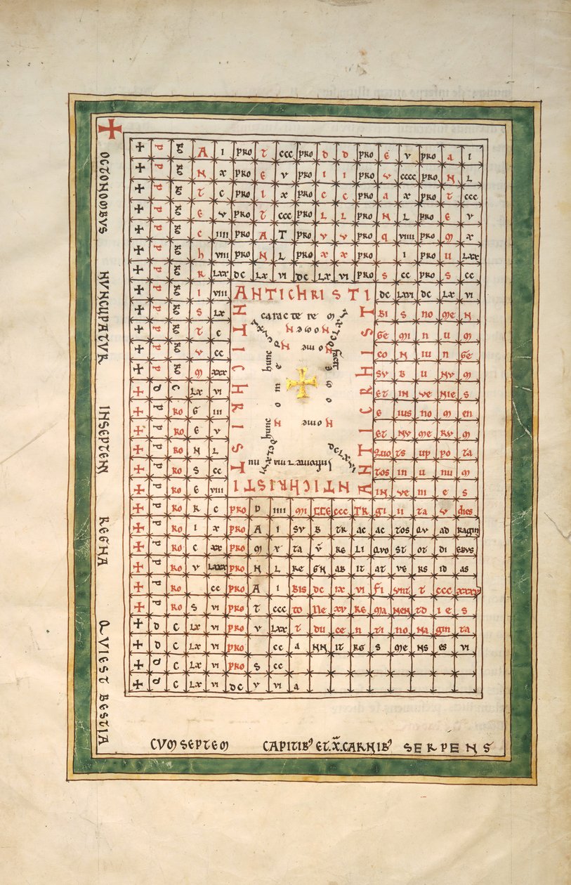 Bir Beatus El Yazmasından Yaprak: Deccal Tablosu, yakl. 1180. by Unbekannt
