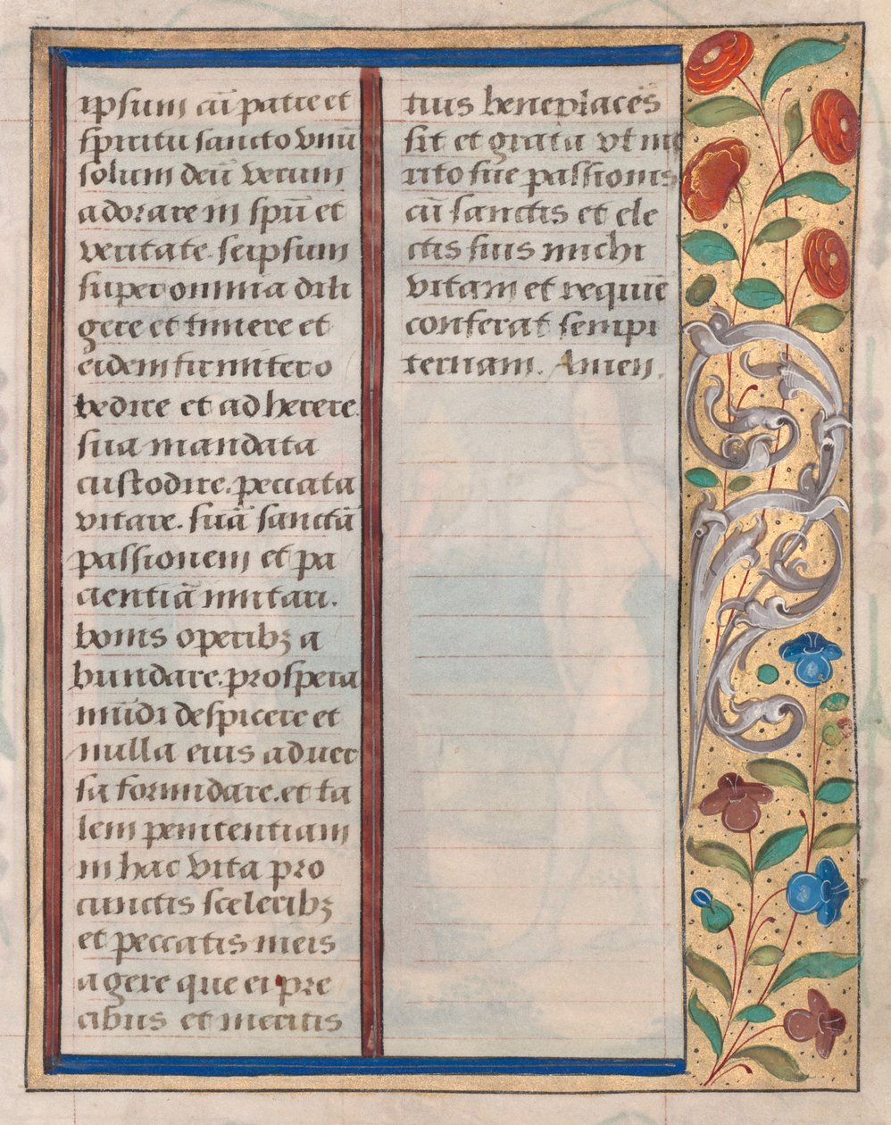 Saatler Kitabından Yaprak: Resimli Kenarlıklı Metin verso, c. 1510. by Unbekannt