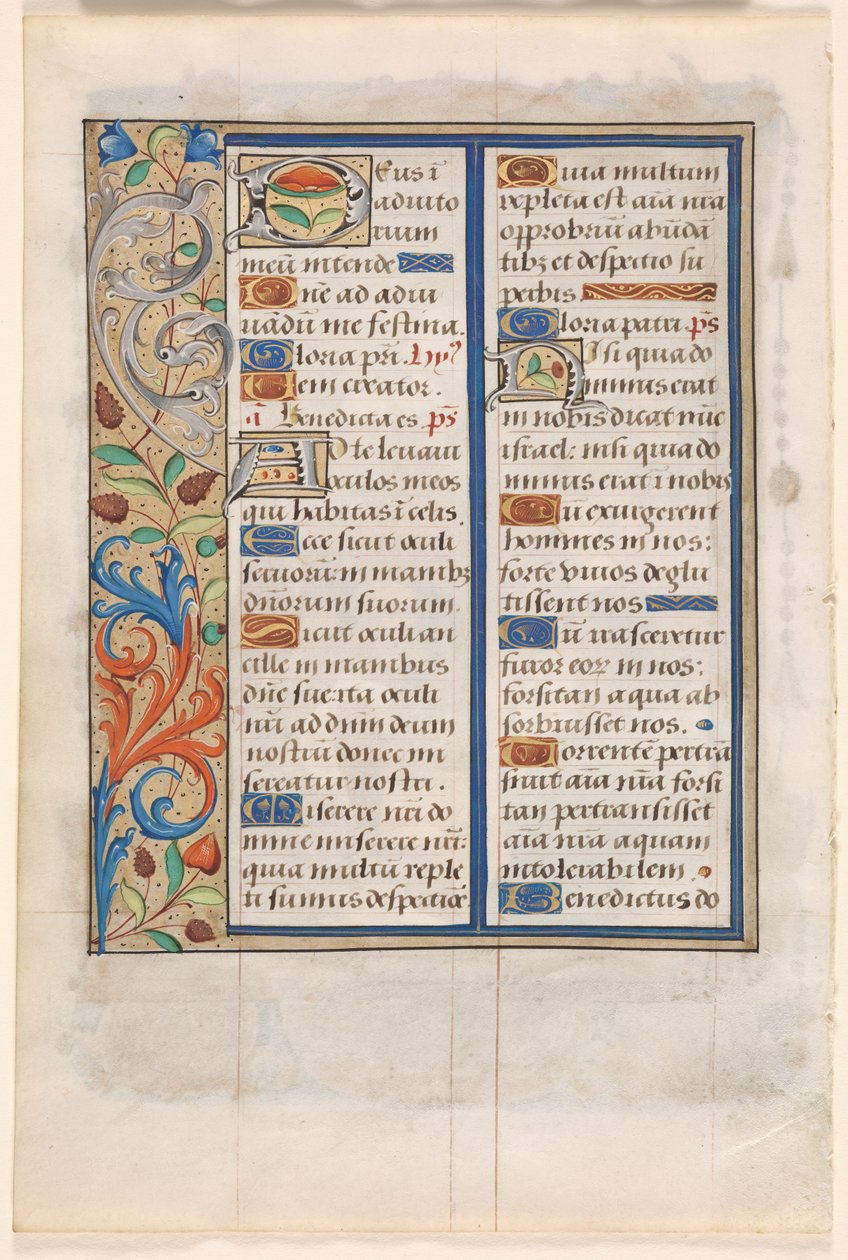 Saatler Kitabından Yaprak: Resimli Kenarlıklı Metin verso, c. 1510. by Unbekannt