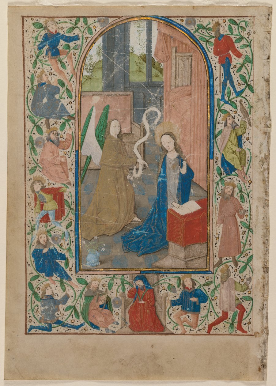 Saatler Kitabından Yaprak: Müjde recto, 1470