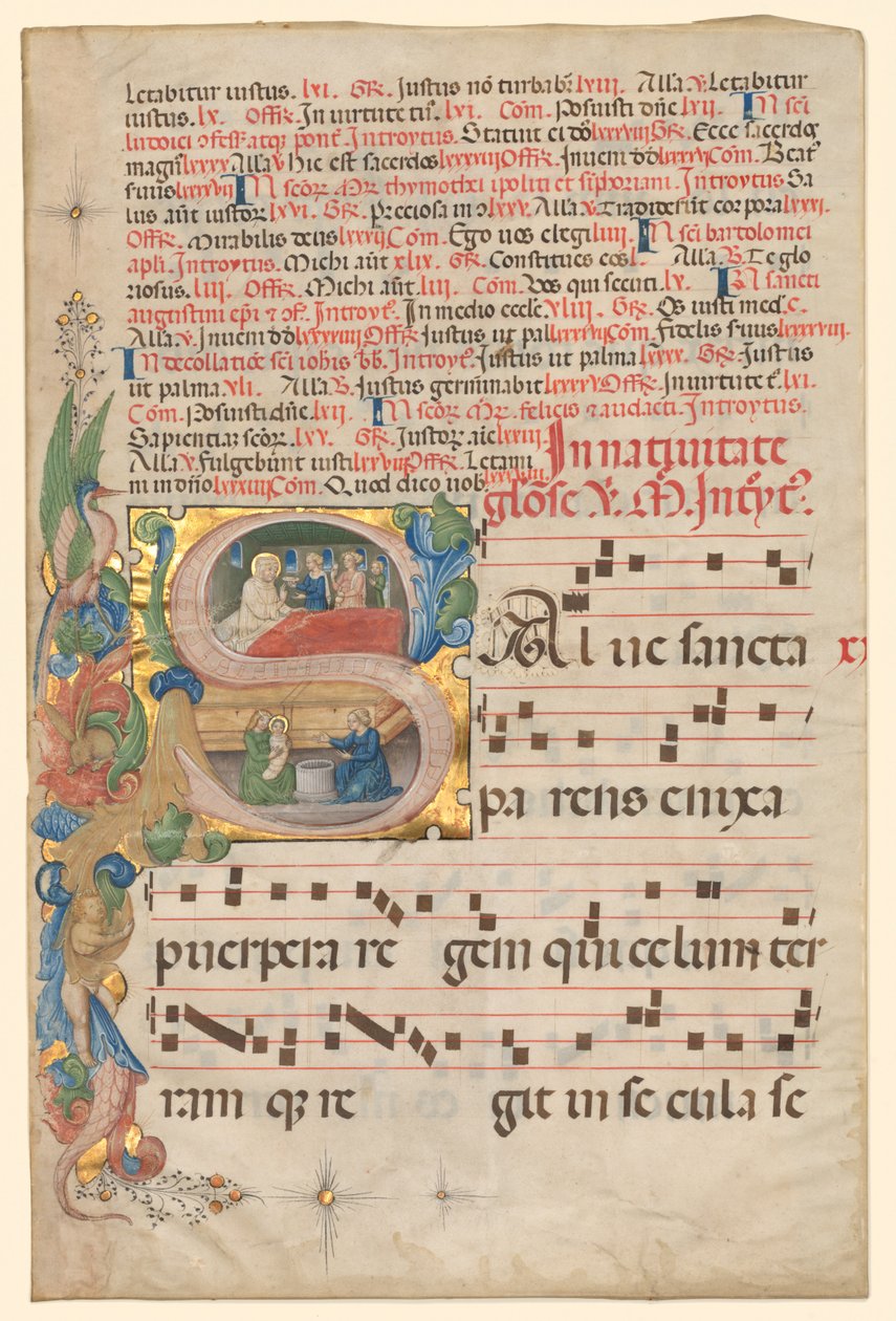 Bir Kademeli Yaprak: Tarihli İlk S[alve Sancta Parens]..., c. 1420-1450. by Unbekannt