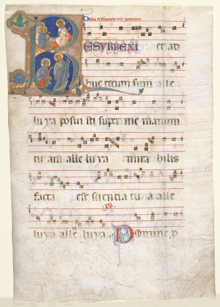 Kademeli Yaprak: Mezardaki Üç Meryem ve Noli me Tangere ile İlk R, c. 1270-130 by Unbekannt