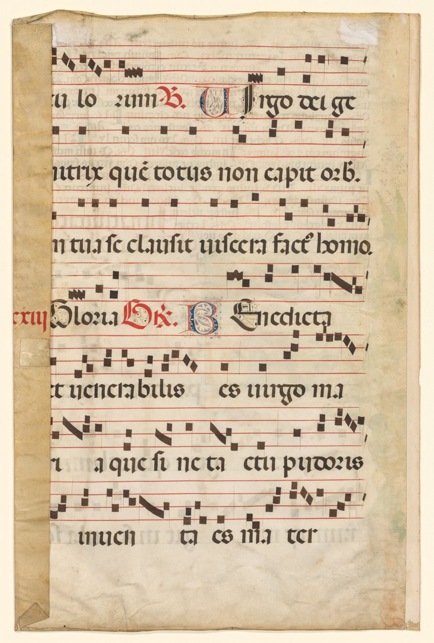 Bir Kademeli Müzikli Yapraktan verso, c. 1420-1450. by Unbekannt