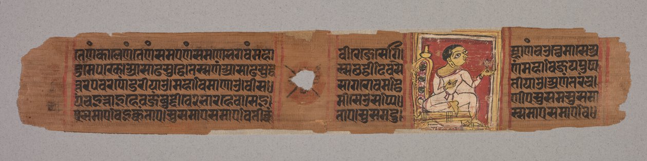 Bir Jain El Yazmasından Yaprak: Kalpa-sutra: Bir Çiçek Tutan Keşiş, 1279. by Unbekannt