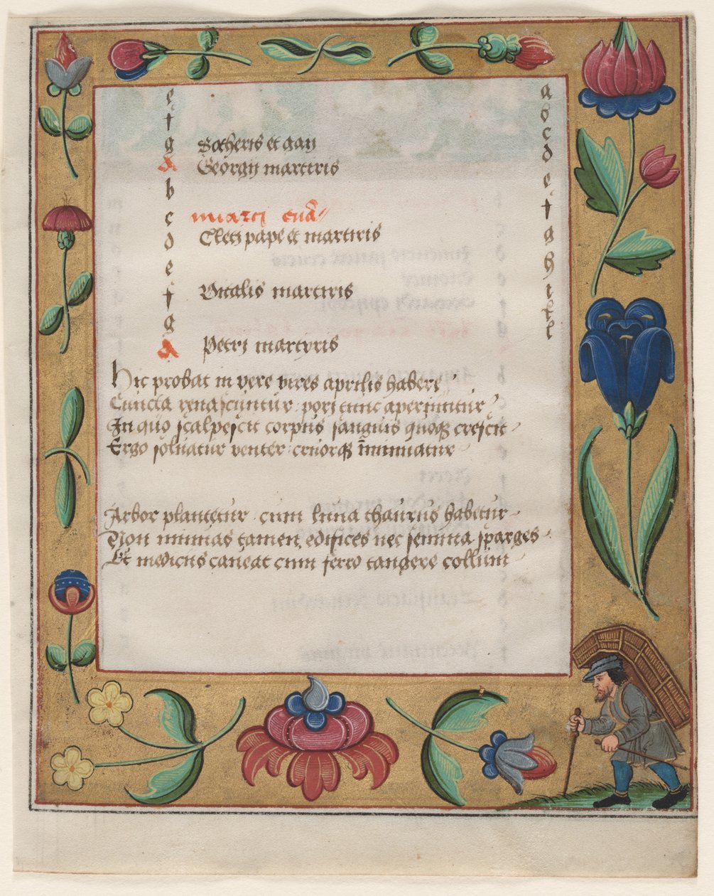 Bir Mezmur ve Dua Kitabından Yaprak: Köylü rectolu Takvim Sayfası, c. 1524. by Unbekannt