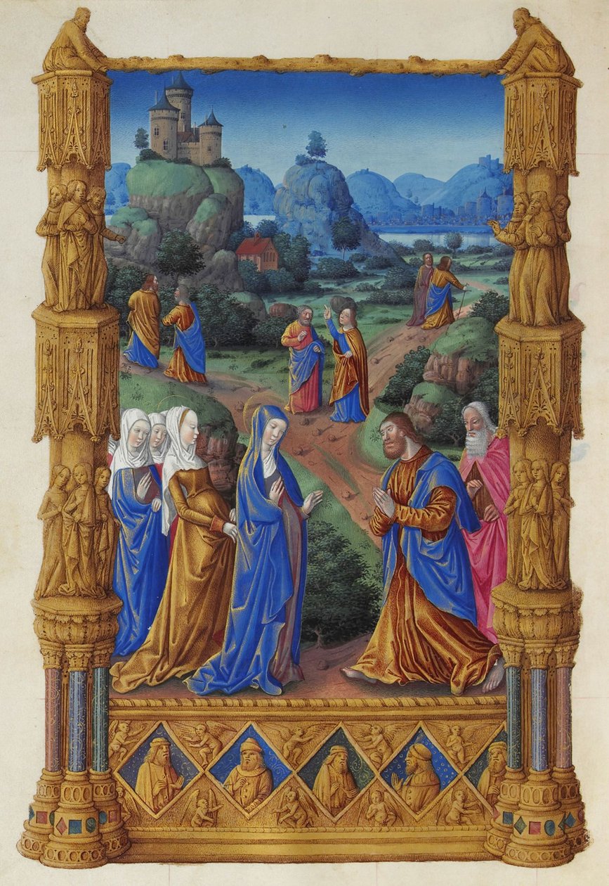 Les Très Riches Heures du duc de Berry, Folio 122v - Havariler Vaaz Edecek by Unbekannt