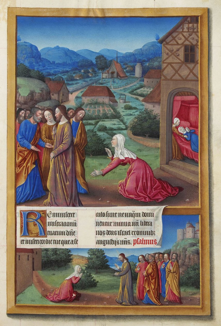 Les Très Riches Heures du Duc de Berry, Folio 164r - Kenanlı Kadın by Unbekannt