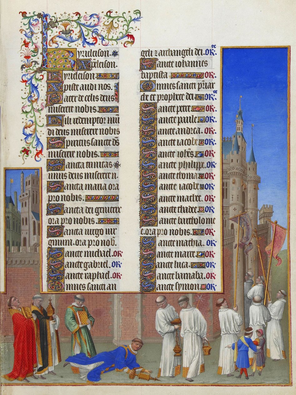 Les Très Riches Heures du Duc de Berry, Folio 72r - Aziz Gregory Alayı by Unbekannt