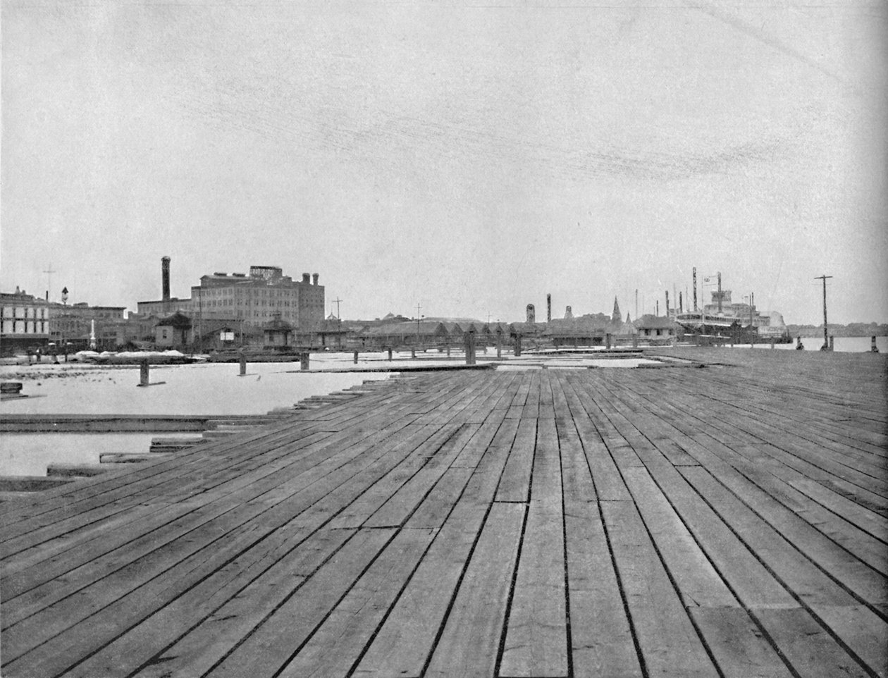 Levee ve Steamboat Landing, New Orleans, c1897. by Unbekannt