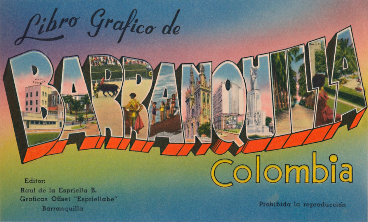 Barranquilla Kolombiya Grafik Kitabı, c1940