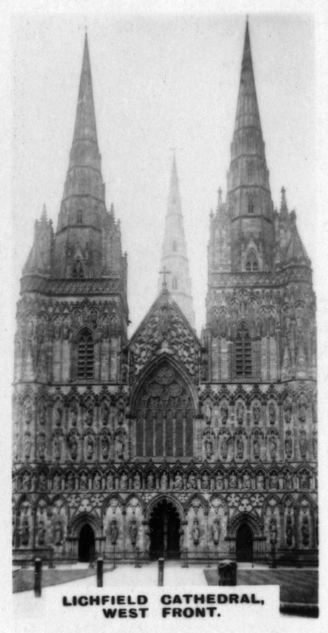 Lichfield Katedrali, Batı Cephesi, Staffordshire, c1920'ler by Unbekannt