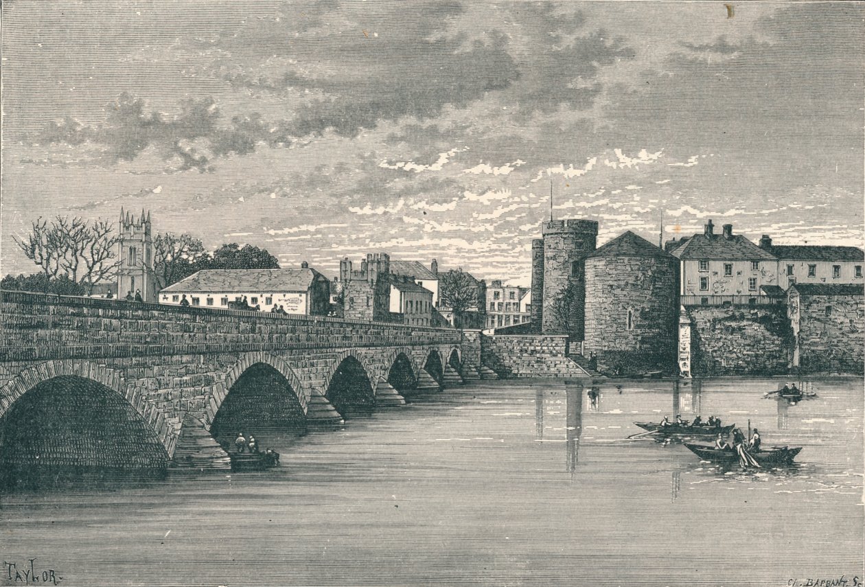 Limerick - Thomond Köprüsü ve King Johns Kalesi, 1896 by Unbekannt