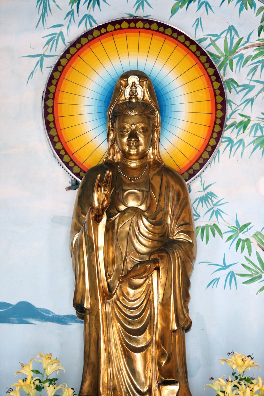 Linh Ung budist pagodası. Quan Am bodhisattva merhamet veya Merhamet tanrıçası. Koruma hareketi (Abhay). Danang. Vietnam by Unbekannt