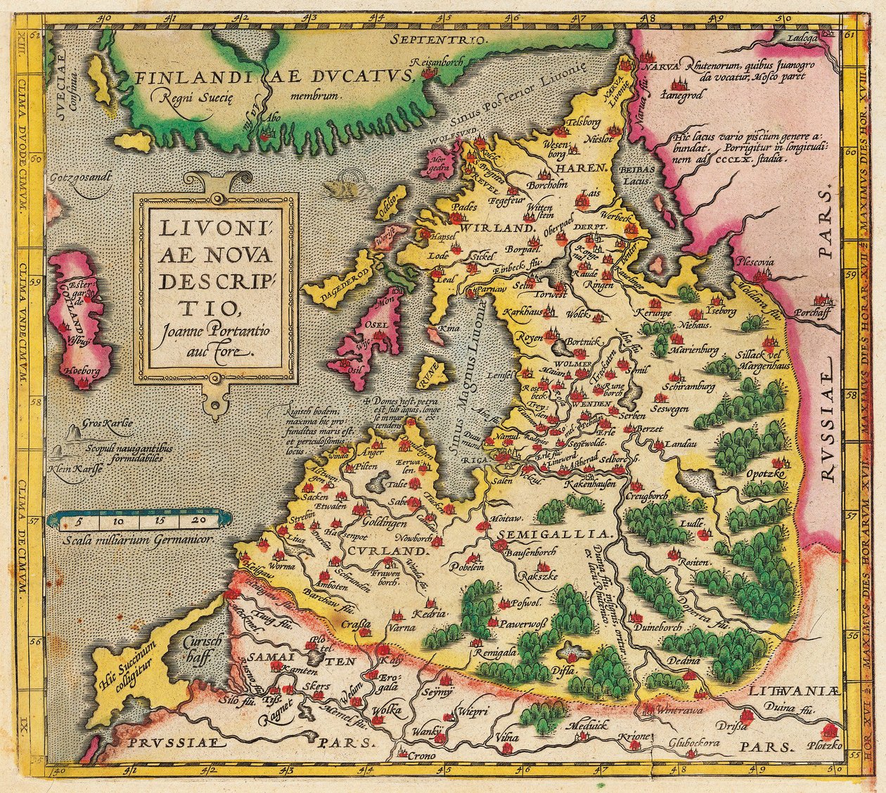 Livonia Haritası, Nova Livonia Açıklaması, 1573-1578 by Unbekannt