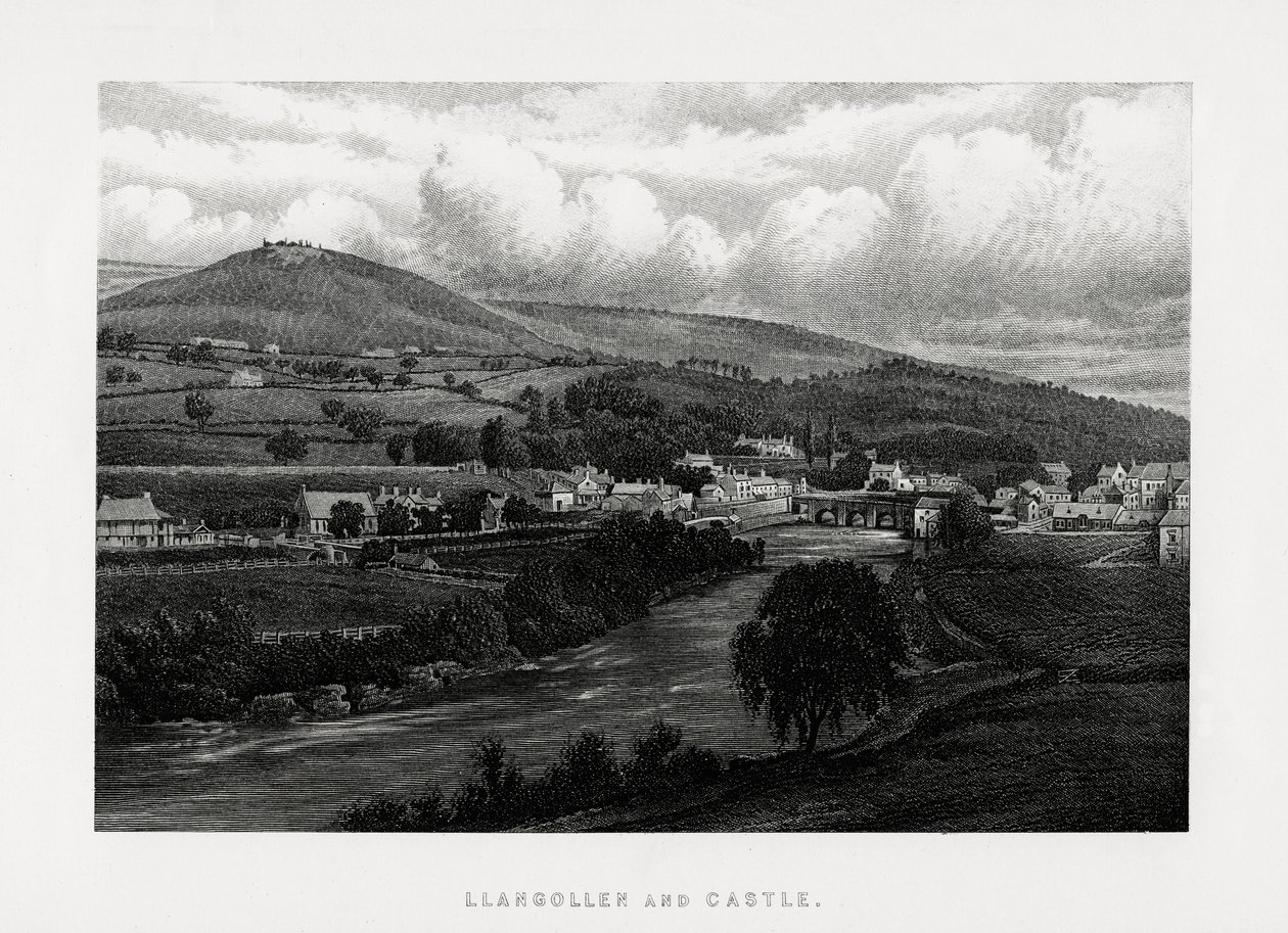 Llangollen ve kale, Denbighshire, kuzey Galler, 1896 by Unbekannt
