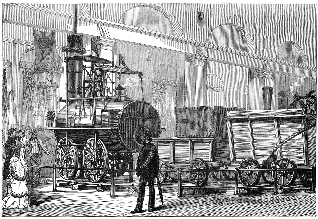 Locomotion, ilk buharlı lokomotif, Railway Jubilee, Darlington, Durham, 19. yüzyılda by Unbekannt