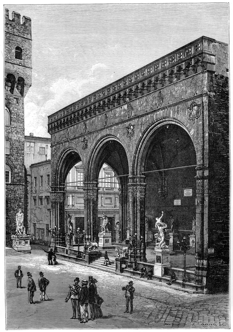 Loggia del Lanzi, Piazza della Signoria, Floransa, İtalya, 1882 by Unbekannt