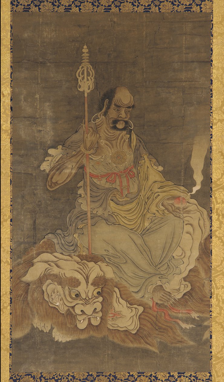 Lohan, bir aslanın üzerinde oturuyor, Ming hanedanı, 1368-1644. by Unbekannt