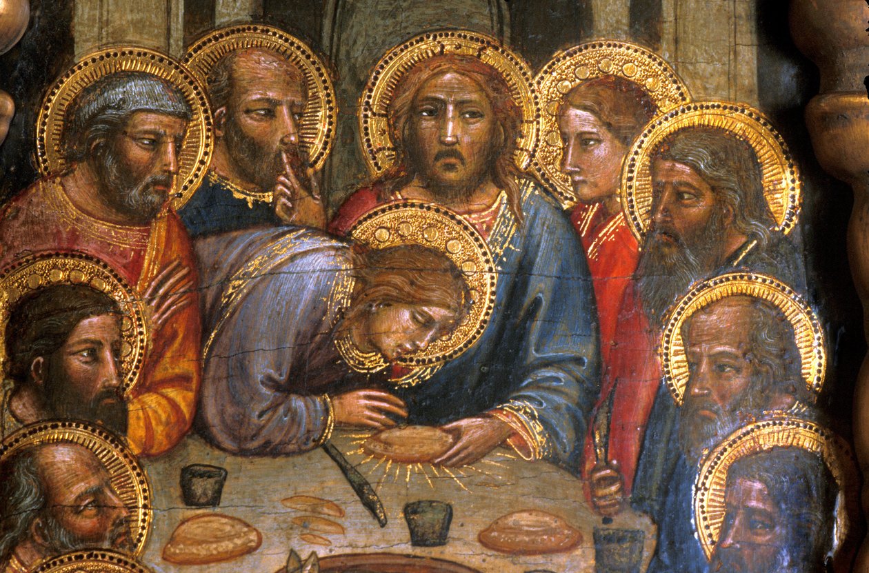 Loire Atlantique N* 090 - Nantes/Musee des Beaux Arts - “” La Cene”” (detay) Mariotto di Nardo (ö. 1424) - 14. yüzyılın İtalyan İlkeli by Unbekannt
