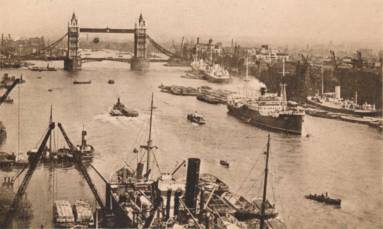 Londra - Tower Bridge ve Havuz, c1910 by Unbekannt