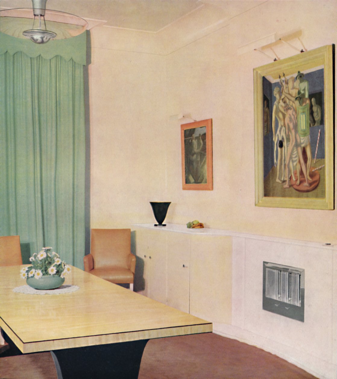 1938 Chirico tarafından boyama ile Londra Yemek Odası by Unbekannt