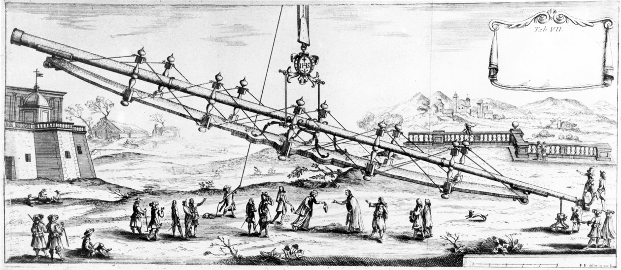 Uzun odak uzaklığı kırılmalı teleskop, 1728 by Unbekannt