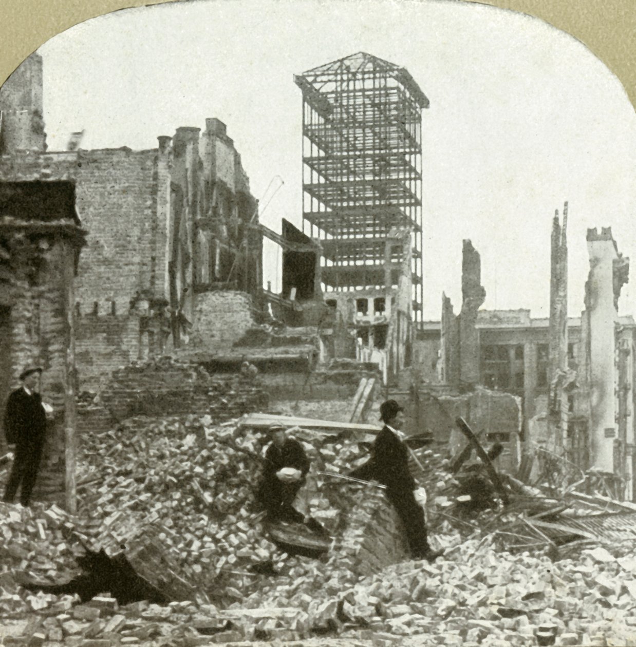 Güneye bakıldığında, köşe Sutter ve Stockton, 1906. by Unbekannt