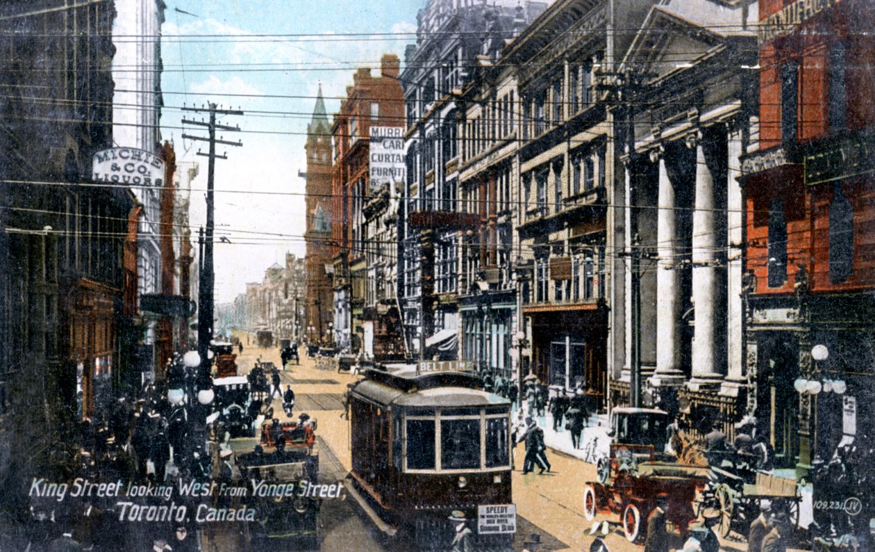 King Street, Toronto, Kanada, c1900s boyunca batıya bakıyor by Unbekannt