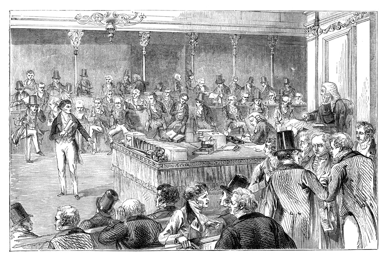 Lord John Russell 1792-1878, 1832 c1895 Reform Yasasını tanıtıyor by Unbekannt