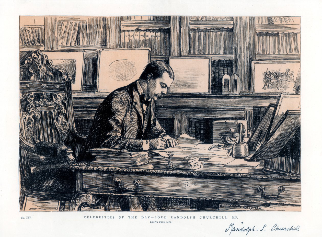Lord Randolph Churchill 1849-1895, İngiliz devlet adamı, 1885 by Unbekannt