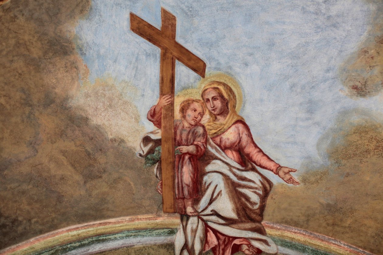Loreto kilise freski: Meryem, İsa ve haç Prag Çek Cumhuriyeti by Unbekannt
