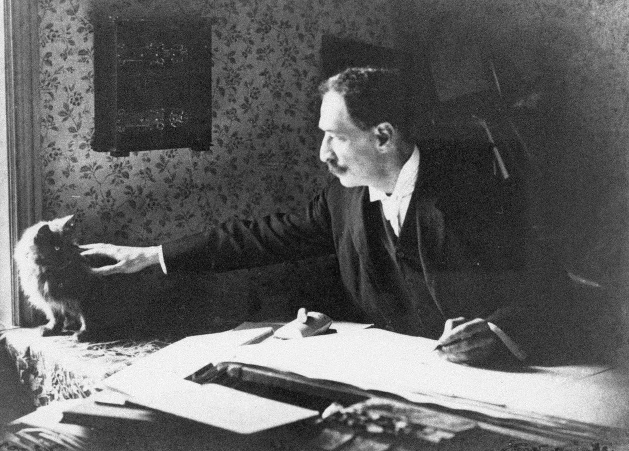 Louis Wain çizim tahtasında, 1890