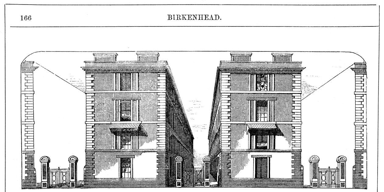 Birkenhead Dock Co, c1844 c1860 tarafından inşa edilen düşük kiralık işçi konutları by Unbekannt