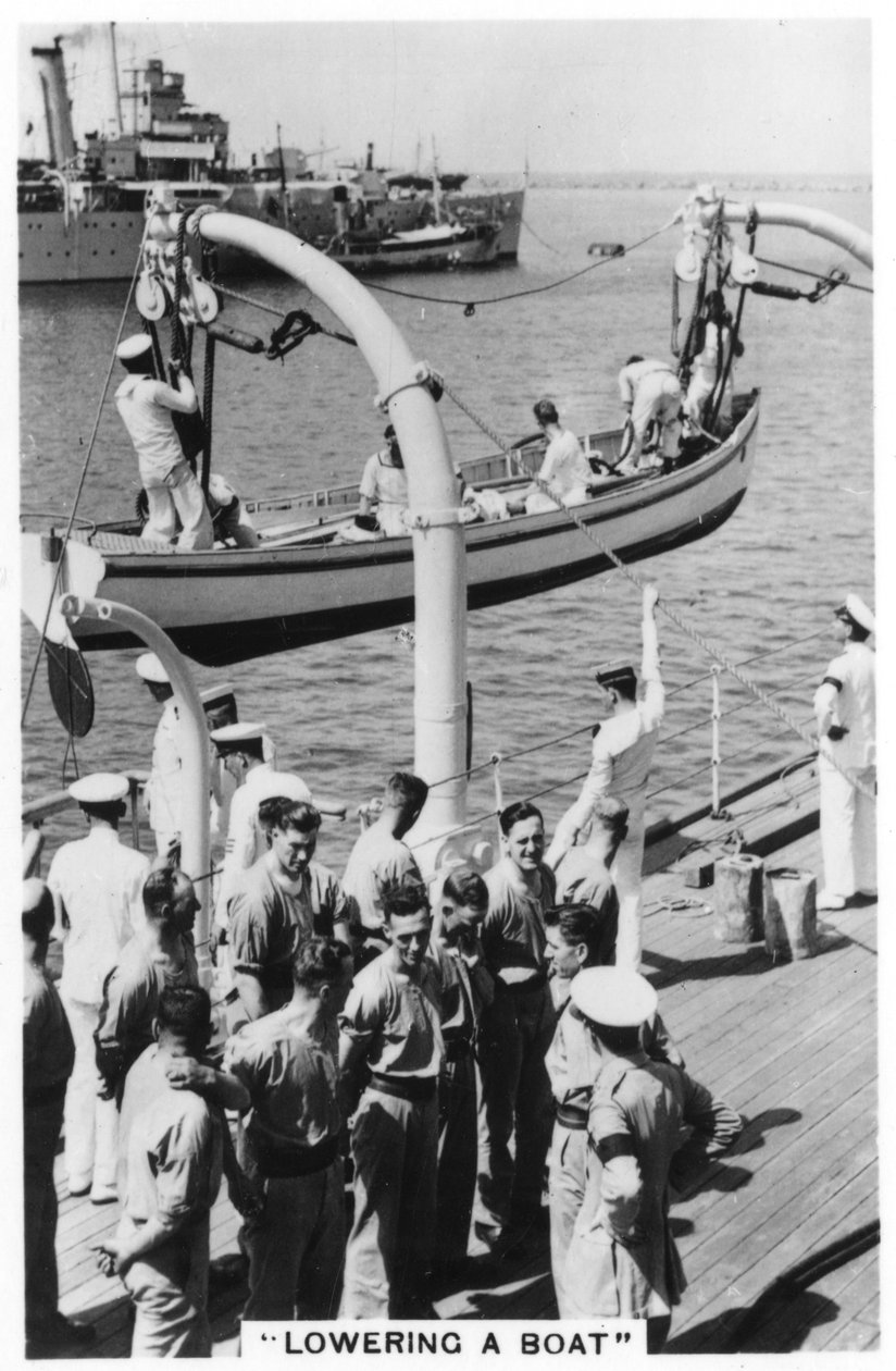 Bir teknenin indirilmesi, HMS Devonshire, 1937 by Unbekannt