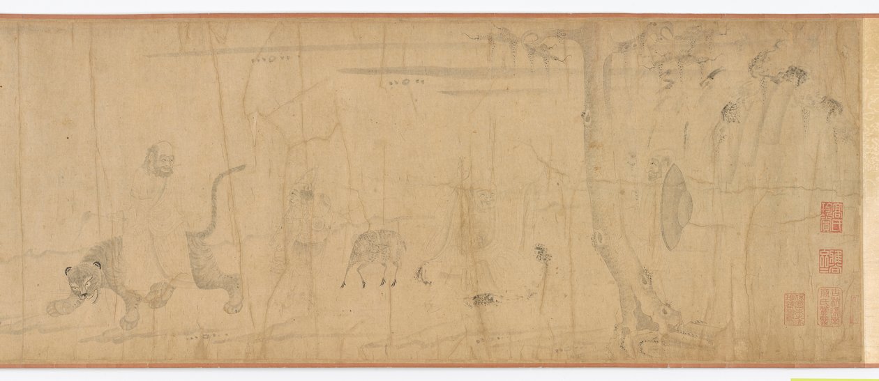 Luohanlar ve denizi geçen hayvanlar, Ming hanedanı, 16-17. yüzyıl. by Unbekannt