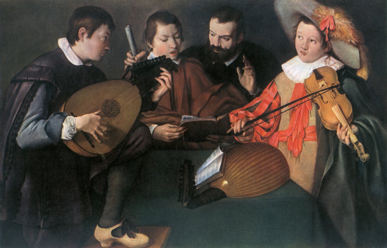 Lutes ve keman, on yedinci yüzyılın bilinmeyen İtalyan ressamı, 1948 by Unbekannt