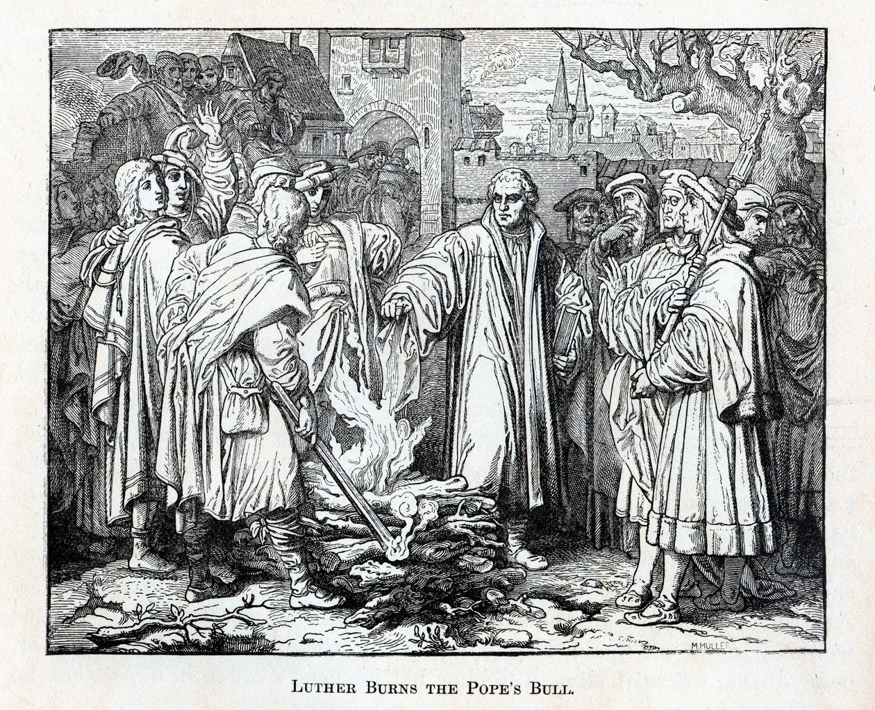 Luther Papa Boğasını Yakıyor, 1882 by Unbekannt