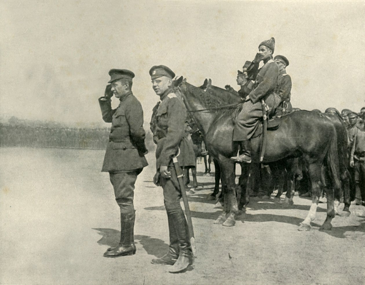 M. Kerensky Askerleri Selamlarken, Temmuz 1917, 1919. by Unbekannt