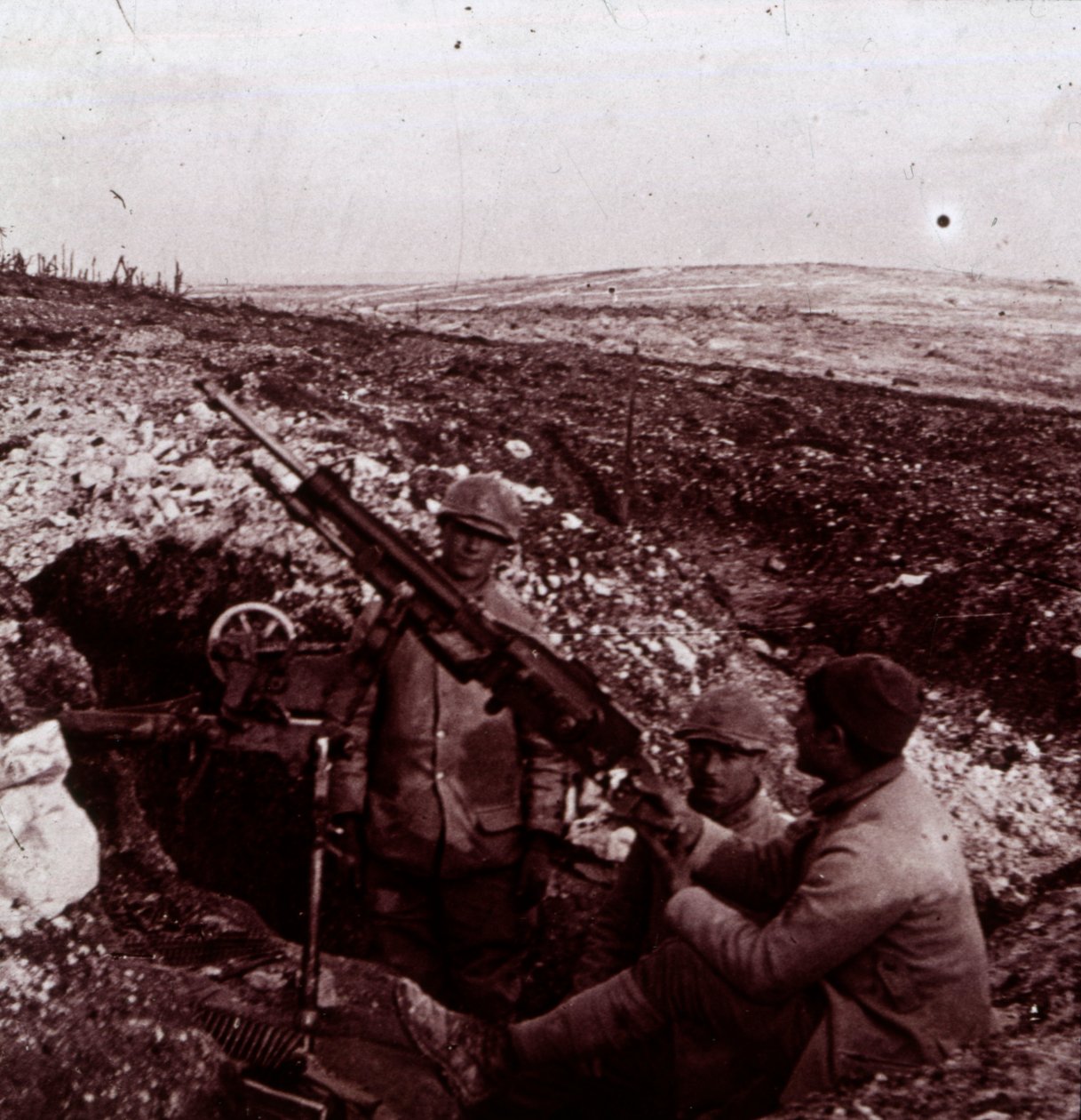 Makineli tüfekler, Mount Kemmel, Flanders, Belçika, c1914-c1918 by Unbekannt