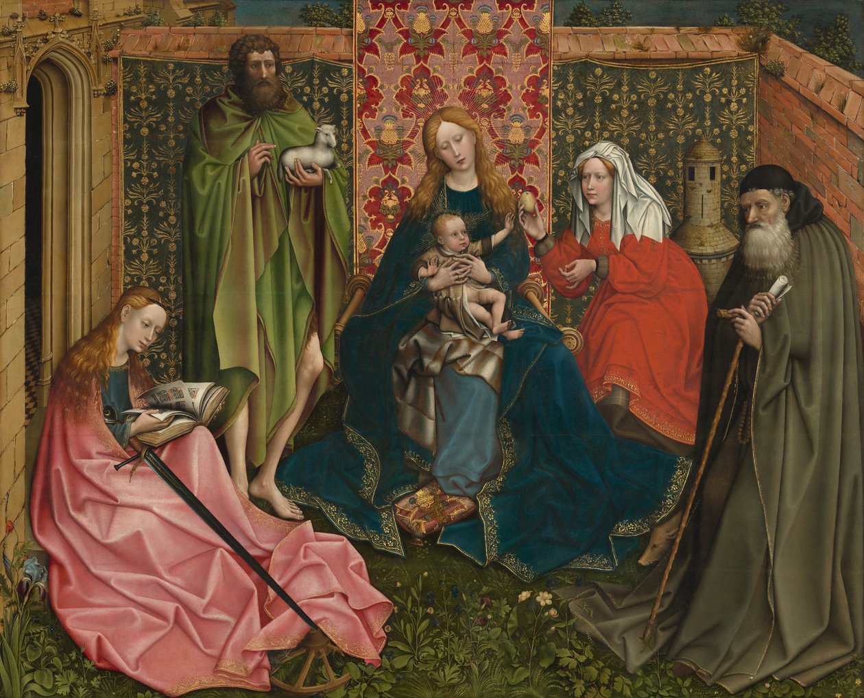 Kapalı Bahçede Azizlerle birlikte Madonna ve Çocuk, c. 14401460. by Unbekannt