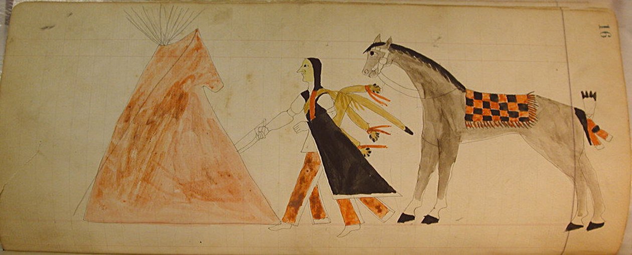 Maffet Ledger: Kızılderili ve at, yak. 1874-81. by Unbekannt