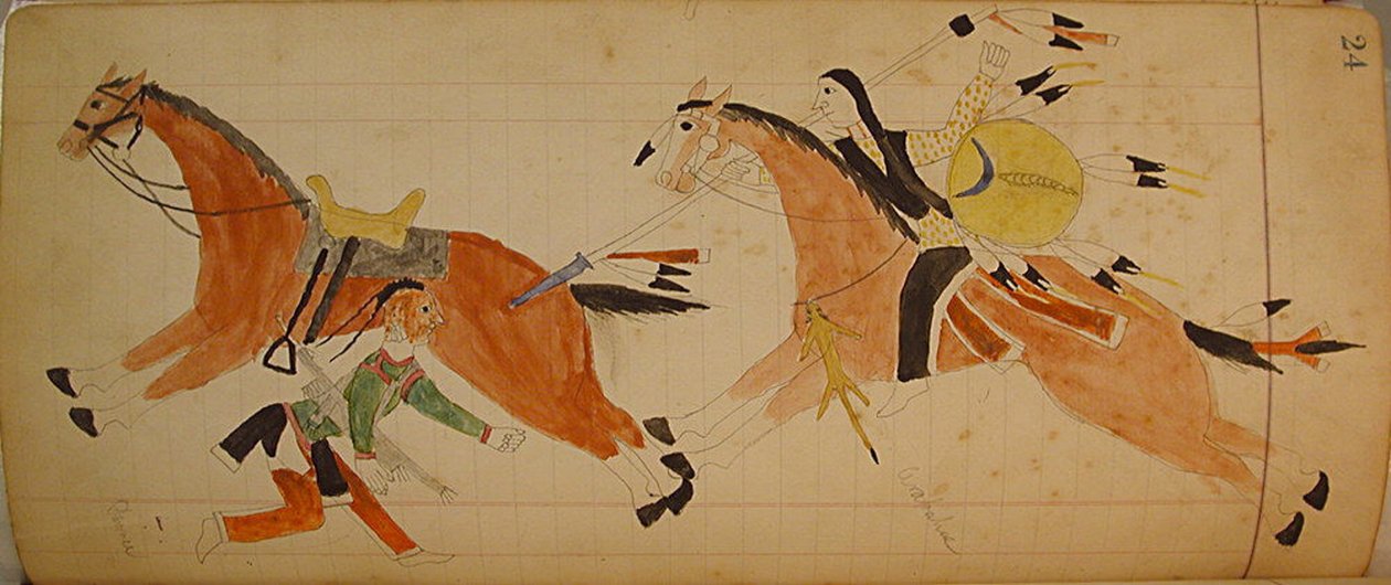 Maffet Ledger: Atlı iki Kızılderili, yak. 1874-81. by Unbekannt
