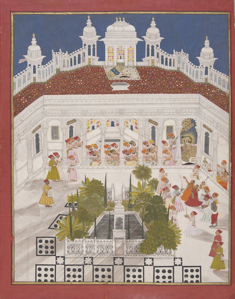 Maharana Ari Singh sarayında ibadet ederken, 1765 by Unbekannt