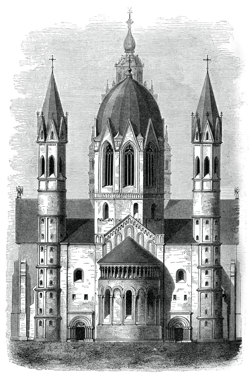 Mainz Katedrali, Ren, Almanya, 12. ve 13. yüzyıl, 1870 by Unbekannt